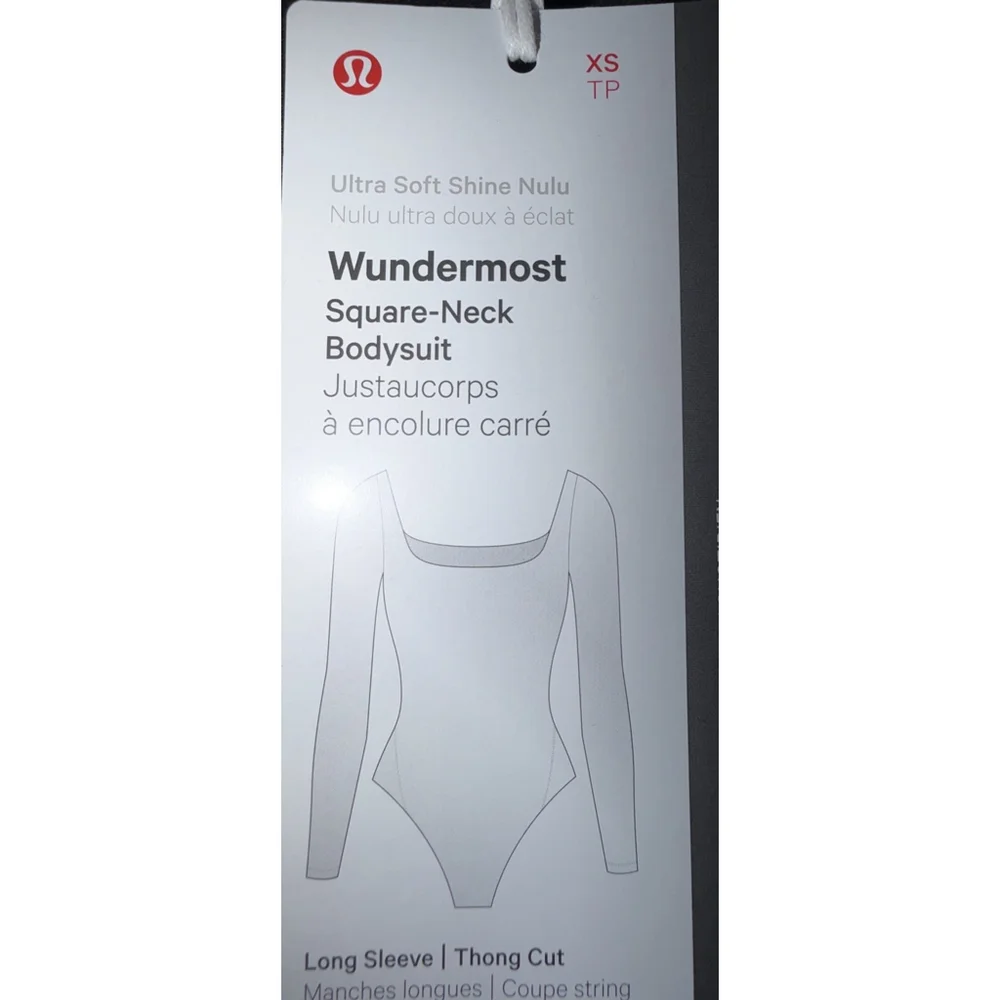 LULULEMON WUNDERMOST SQUARE-NECK BODYSUIT BLACK SHINE COLOR SIZE X-SMALL NWT - Picture 8 of 10